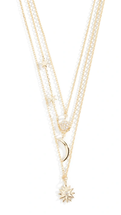 Shop Jules Smith Celestial Necklace In Gold/clear