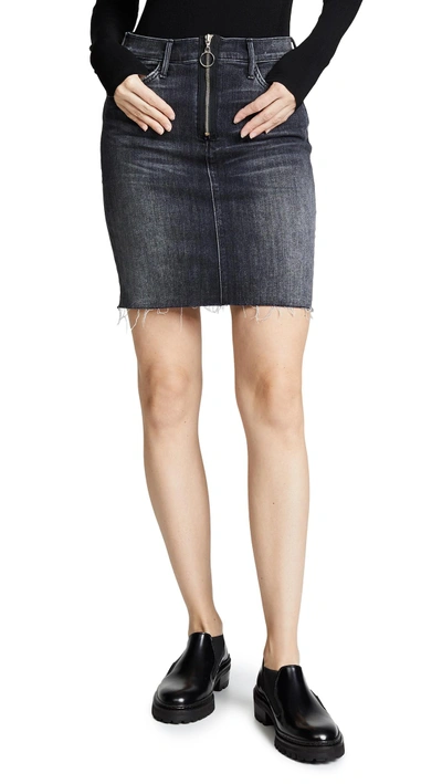 Shop Mother The Swooner Exposed Zip Mini Skirt Fray In Leave The Light On