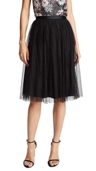 Shop Needle & Thread Dotted Tulle Midi Skirt In Black