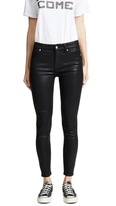Shop 7 For All Mankind The B(air) Coated Ankle Skinny Jeans In B(air) Black Coated
