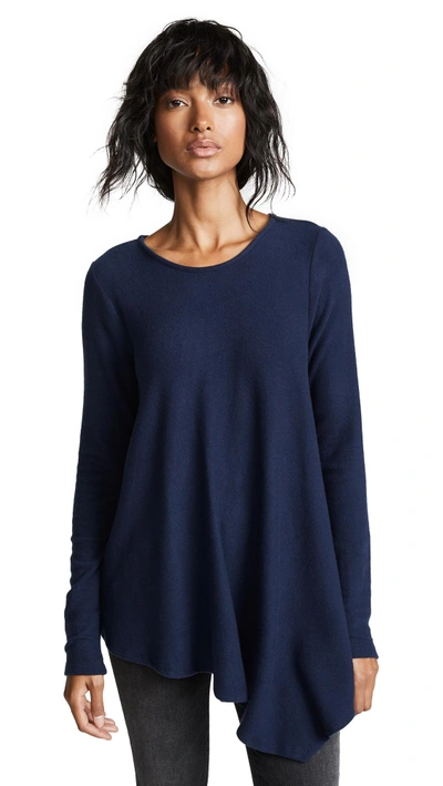 Shop Three Dots Asymmetrical Tunic Sweater In Night Iris