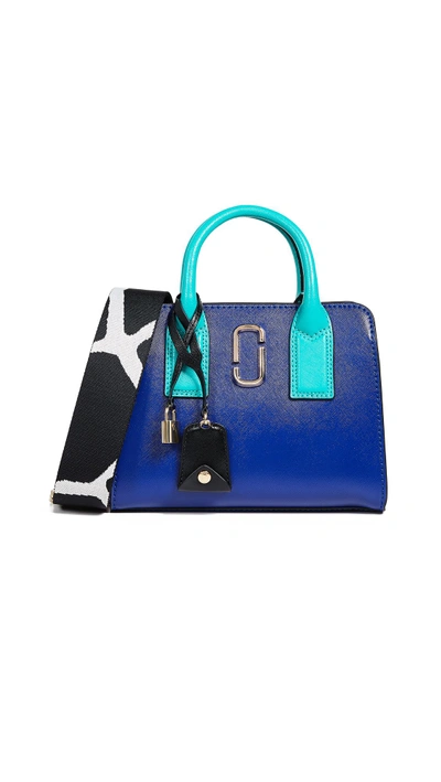 Shop Marc Jacobs Little Big Shot Satchel In Academy Blue Multi