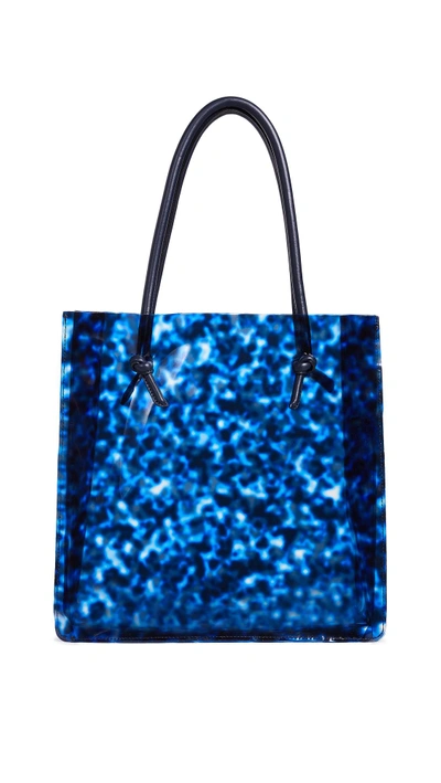 Shop Maryam Nassir Zadeh Anaise Tote In Navy Tortoise