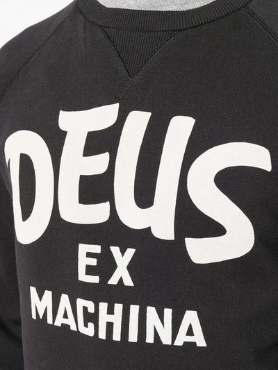 Shop Deus Ex Machina Logo Print Sweater - Black