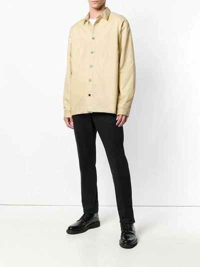 Shop Jil Sander Oversized Button Shirt In Neutrals