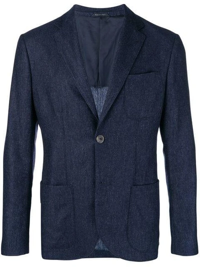 Shop Giorgio Armani Tailored Blazer - Blue