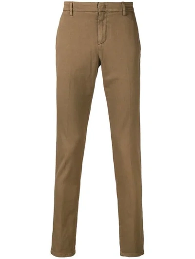 Shop Dondup Slim Fit Trousers In Neutrals