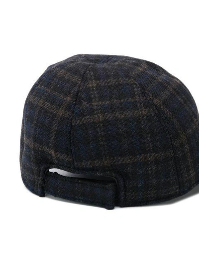 Shop Stephan Schneider Checked Cap - Blue