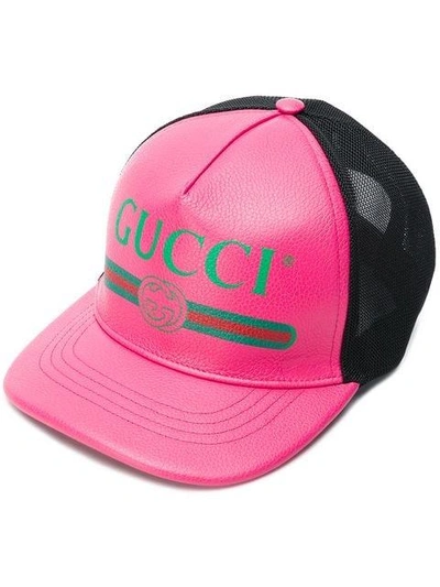 Shop Gucci Front Logo Hat - Neutrals