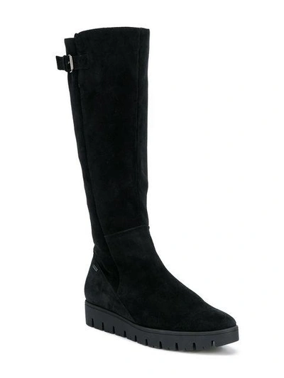 Shop Hogl Flat Knee Length Boots In Black