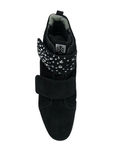 Shop Hogl Embellished Wedged Sneakers - Black