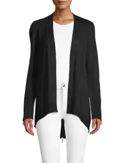 Love Scarlett Zipper Back High-low Cardigan In Black | ModeSens