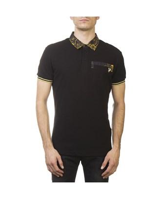 versace polo shirt black and gold