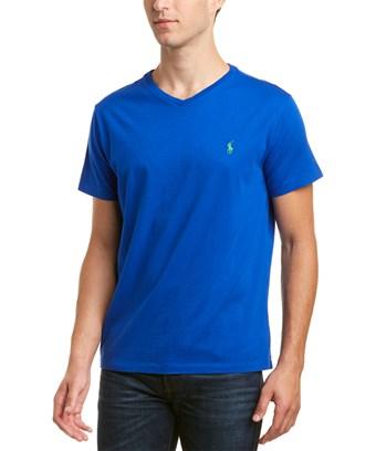 blue polo v neck