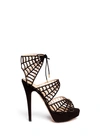 CHARLOTTE OLYMPIA Caught In Charlotte'S Web' Suede Caged Sandals