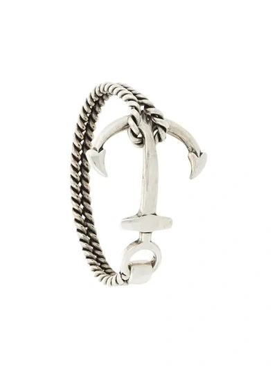 Shop Saint Laurent Sea Anchor Bracelet In Metallic