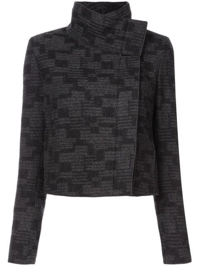 Shop Akris Long-sleeve Fitted Jacket - Grey