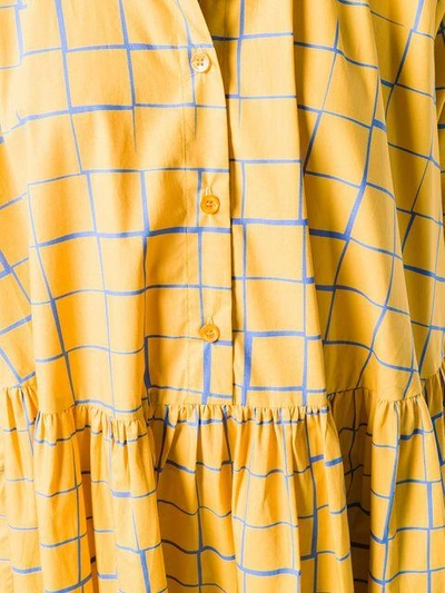 Shop Peter Jensen Check Shirt Dress - Yellow