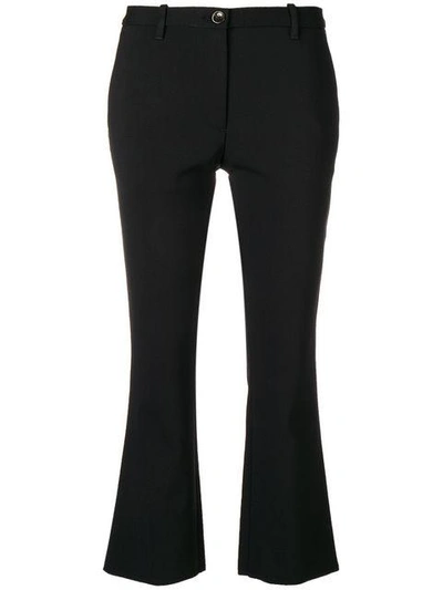 Shop Nine In The Morning Flared Cropped Trousers - Black
