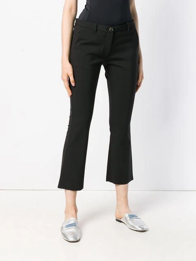 Shop Nine In The Morning Flared Cropped Trousers - Black