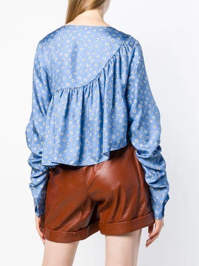 Shop 3.1 Phillip Lim / フィリップ リム 3.1 Phillip Lim Floral Print Asymmetric Blouse - Blue