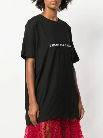 Shop Barbara Bologna Embroidered Slogan T-shirt - Black