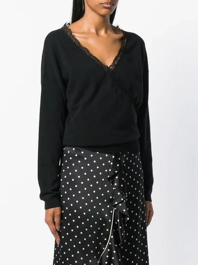 Shop Semicouture Wrap-around Knitted Top - Black