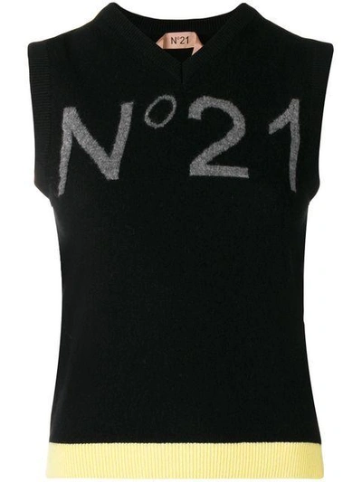 Shop N°21 Nº21 Logo Sweater Vest - Black