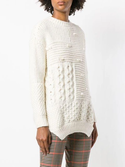 Shop Simone Rocha Patchwork Knit Sweater In Neutrals