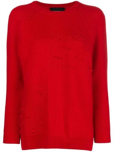 Shop Simone Rocha Patchwork Knit Sweater In Red