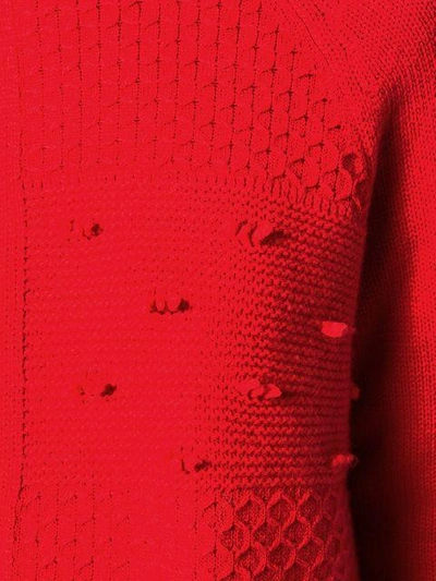 Shop Simone Rocha Patchwork Knit Sweater In Red