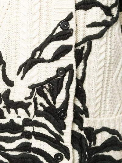 Shop Valentino Printed Knitted Cardigan In White