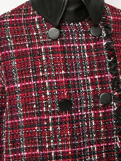 Shop Alexander Mcqueen Double Breasted Tweed Coat In Red