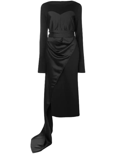 Shop Maison Margiela Asymmetric Layered Dress - Black