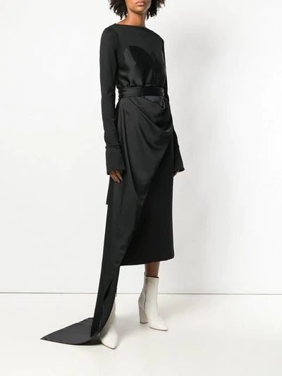 Shop Maison Margiela Asymmetric Layered Dress - Black