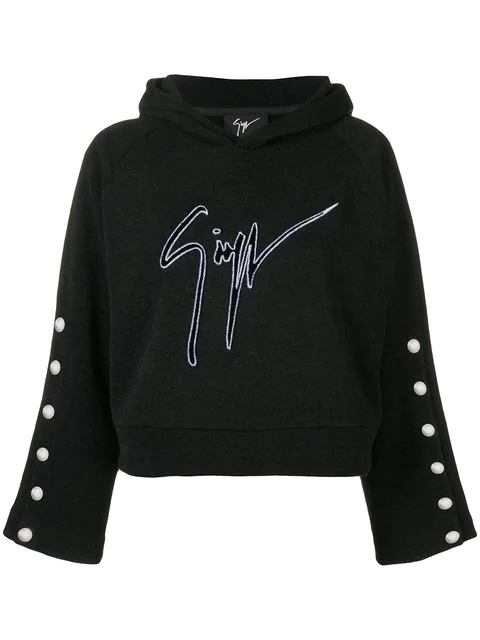 Permanent hævn Tremble Giuseppe Zanotti - Fabric Hoodie With Signature Harper In Black | ModeSens