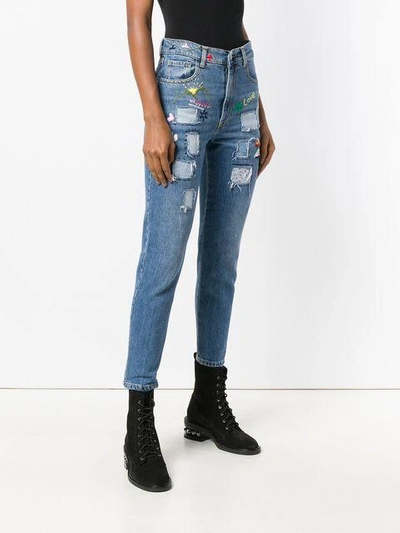 Shop History Repeats Patchwork Skinny Jeans In Blue