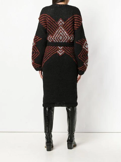 Shop Oneonone Pattern Loose Cardi-coat - Black