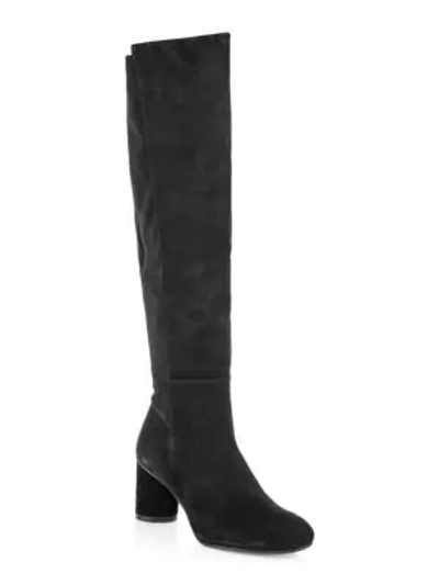 Shop Stuart Weitzman Women's Eloise Suede Knee-high Boots In Black