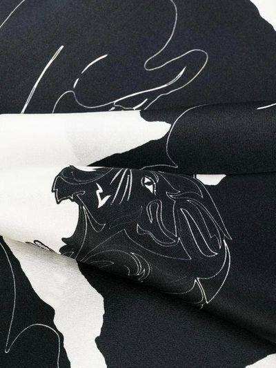 Shop Cavalli Class Tiger Print Scarf - Black