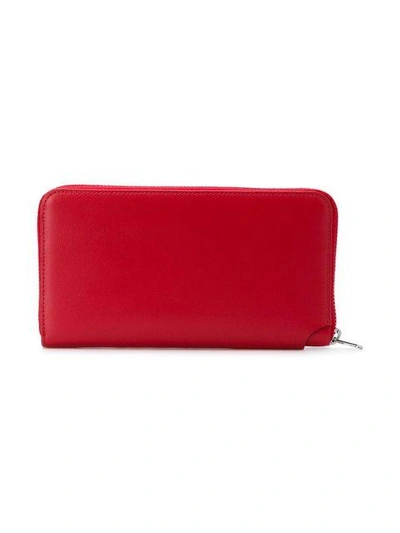 Shop Kenzo Embroidered Purse In Red