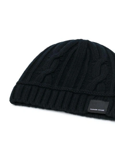 Shop Canada Goose Chunky Knit Beanie In Black