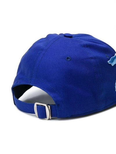 Shop Gucci Patch Details Hat In Blue