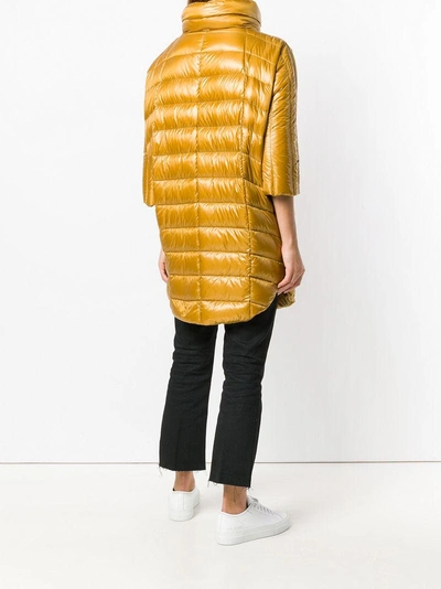 Shop Herno Padded High Neck Coat - Orange In Yellow & Orange