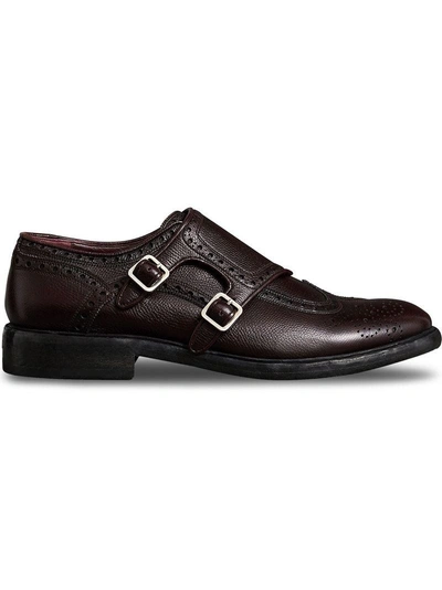 Dapper Monks: Burberry Brogue Detail Textured Leather Shoes