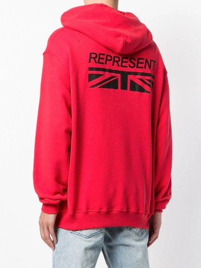 Shop Represent Hooded Zipped Jacket - Red