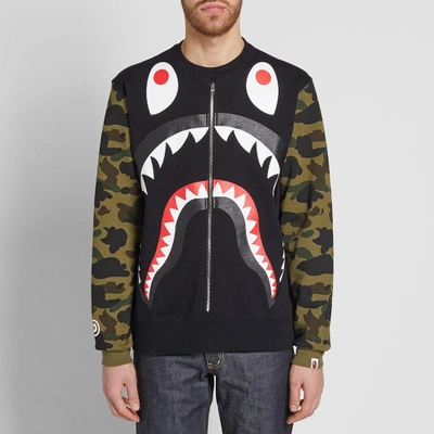 Shop A Bathing Ape Big Shark Wide Crew Sweat In Black