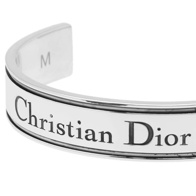 Shop Dior Homme Atelier Logo Bangle In Silver