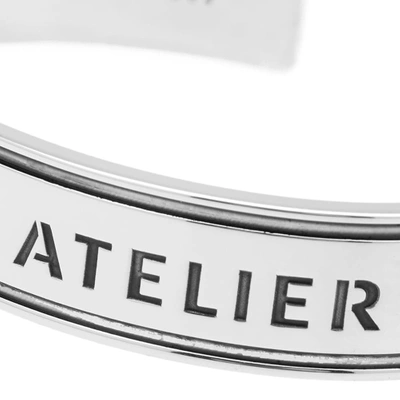 Shop Dior Homme Atelier Logo Bangle In Silver