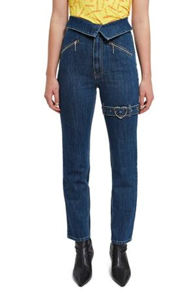 Shop Adam Selman Opening Ceremony Foldover Jean In Denim